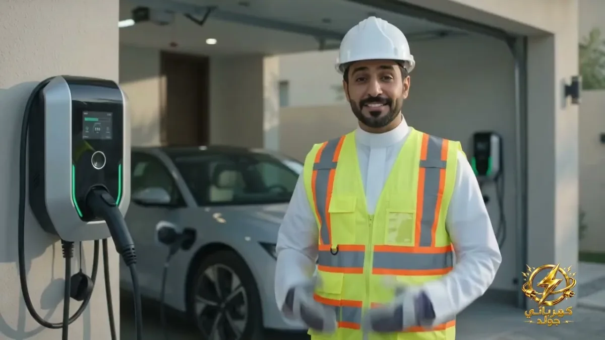 فني تركيب شاحن سيارة كهربائية بالرياض وتأسيس آمن